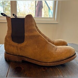 Frye Bowery Chelsea Tan Suede Boots